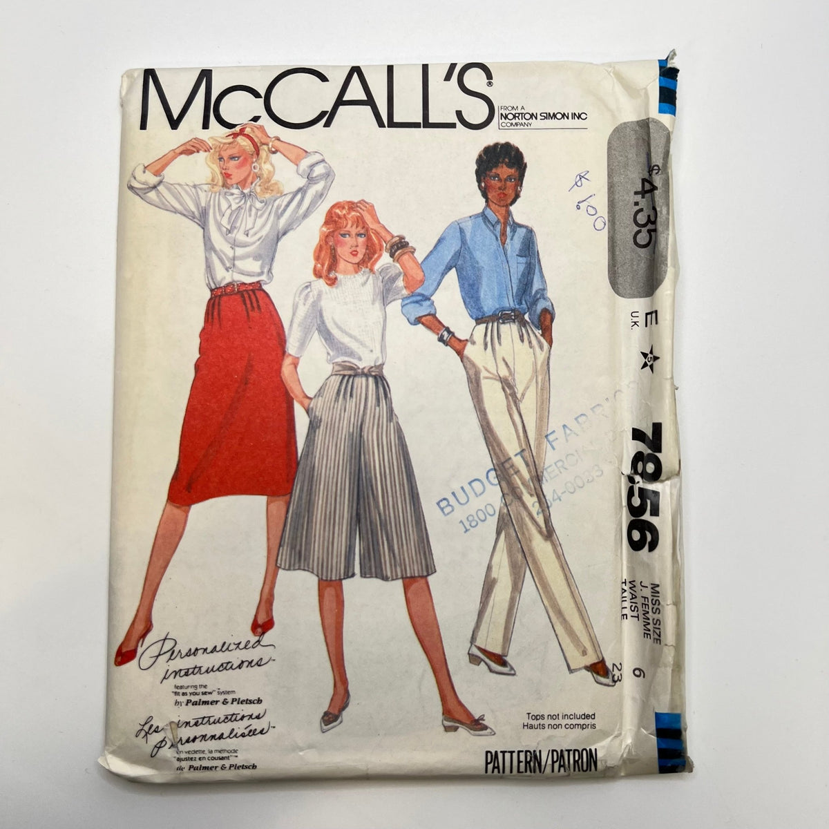 Sewing Pattern - Womenswear - McCall's 7856 - True Deadstock supplies Fabric by private - Sustainable Textile | FABCYCLE