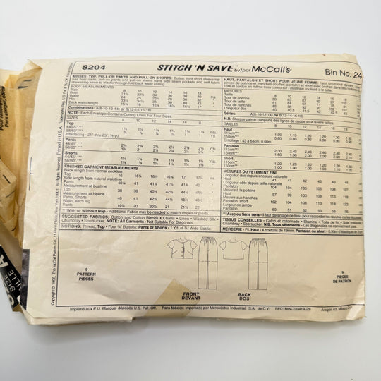 Sewing Pattern - Womenswear - McCall&