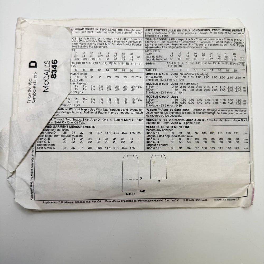 Sewing Pattern - Womenswear - McCall's 8346 - True Deadstock supplies Fabric by private - Sustainable Textile | FABCYCLE