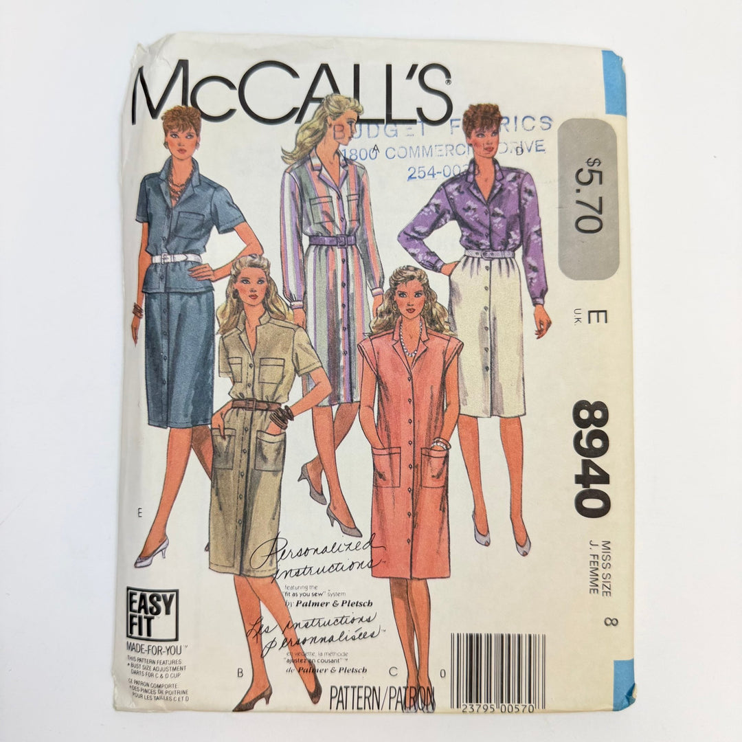 Sewing Pattern - Womenswear - McCall's 8940 - True Deadstock supplies Fabric by private - Sustainable Textile | FABCYCLE