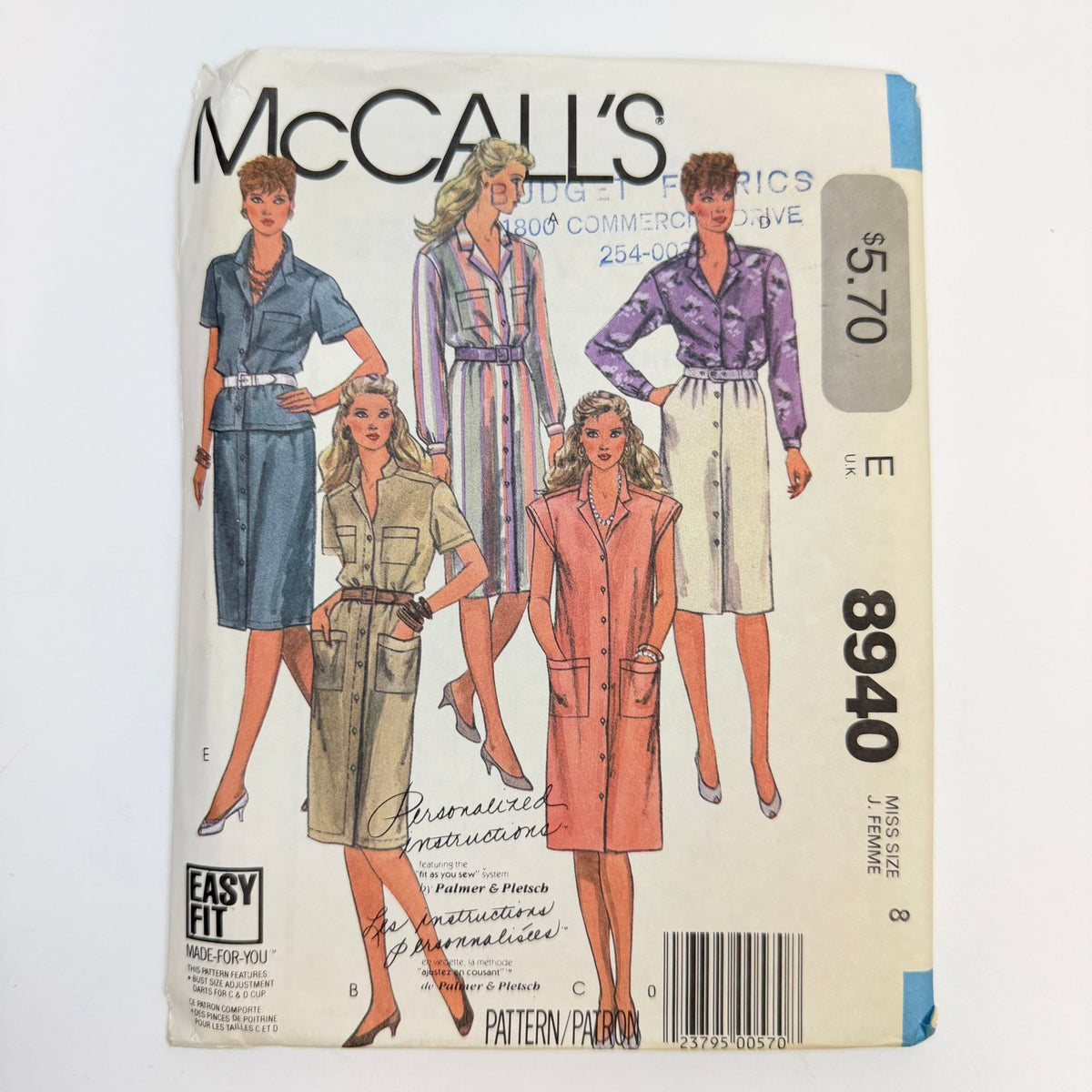Sewing Pattern - Womenswear - McCall's 8940 - True Deadstock supplies Fabric by private - Sustainable Textile | FABCYCLE