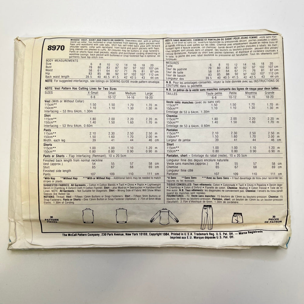 Sewing Pattern - Womenswear - McCall's 8970 - True Deadstock supplies Fabric by private - Sustainable Textile | FABCYCLE