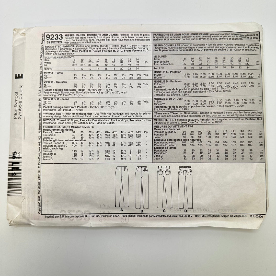 Sewing Pattern - Womenswear - McCall&