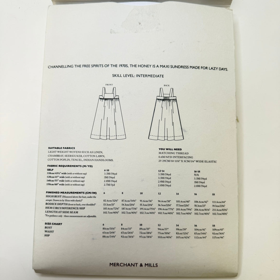 Sewing Pattern - Womenswear - Merchant &amp; Mills Honey Dress - True Deadstock supplies Fabric by private - Sustainable Textile | FABCYCLE