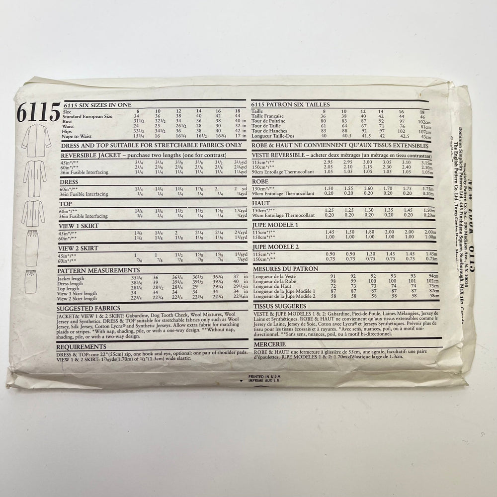 Sewing Pattern - Womenswear - New Look 6115 - True Deadstock supplies Fabric by private - Sustainable Textile | FABCYCLE