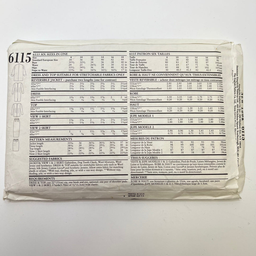 Sewing Pattern - Womenswear - New Look 6115 - True Deadstock supplies Fabric by private - Sustainable Textile | FABCYCLE