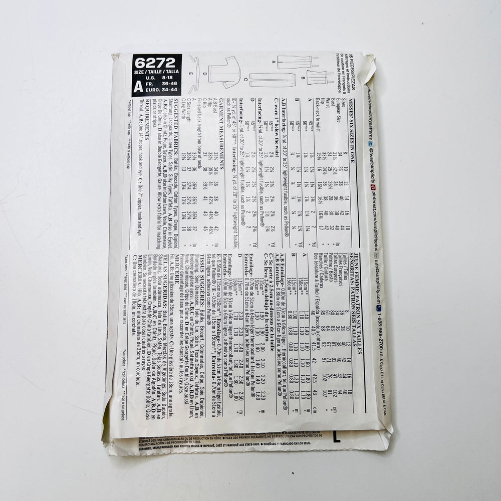 Sewing Pattern - Womenswear - New Look 6272 - True Deadstock supplies Fabric by private - Sustainable Textile | FABCYCLE