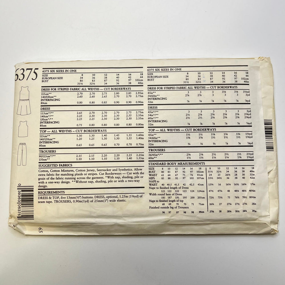 Sewing Pattern - Womenswear - New Look 6375 - True Deadstock supplies Fabric by private - Sustainable Textile | FABCYCLE