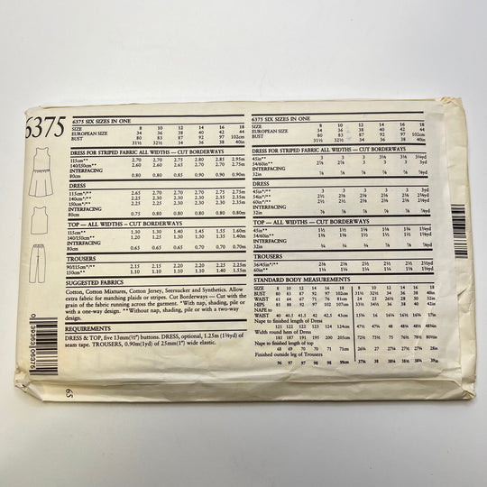 Sewing Pattern - Womenswear - New Look 6375 - True Deadstock supplies Fabric by private - Sustainable Textile | FABCYCLE