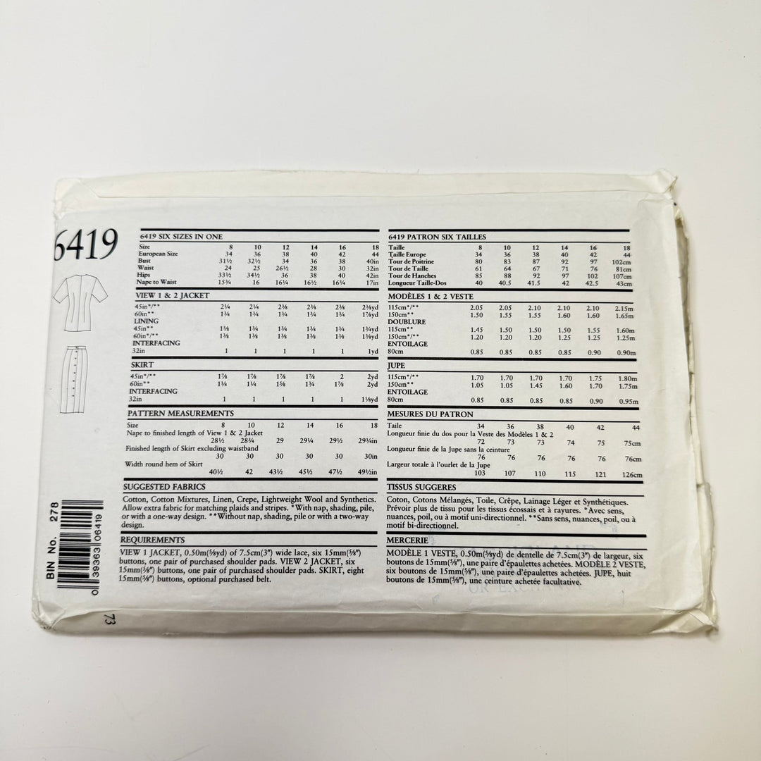 Sewing Pattern - Womenswear - New Look 6419 - True Deadstock supplies Fabric by private - Sustainable Textile | FABCYCLE