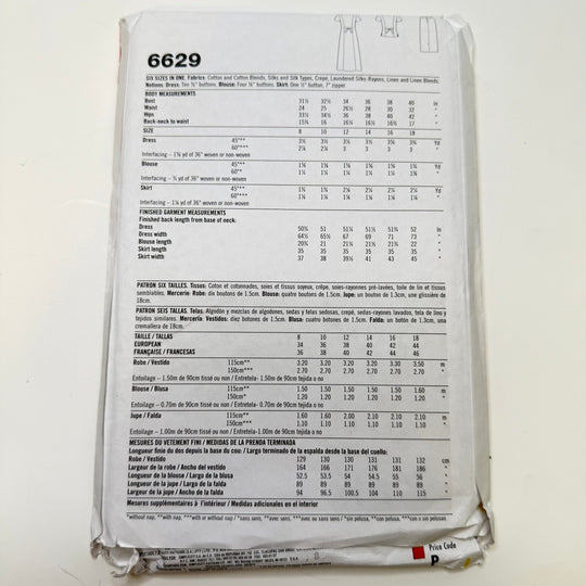 Sewing Pattern - Womenswear - New Look 6629 - True Deadstock supplies Fabric by private - Sustainable Textile | FABCYCLE
