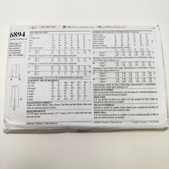 Sewing Pattern - Womenswear - New Look 6894 - True Deadstock supplies Fabric by private - Sustainable Textile | FABCYCLE