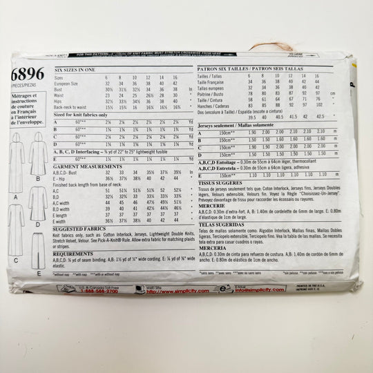 Sewing Pattern - Womenswear - New Look 6896 - True Deadstock supplies Fabric by private - Sustainable Textile | FABCYCLE