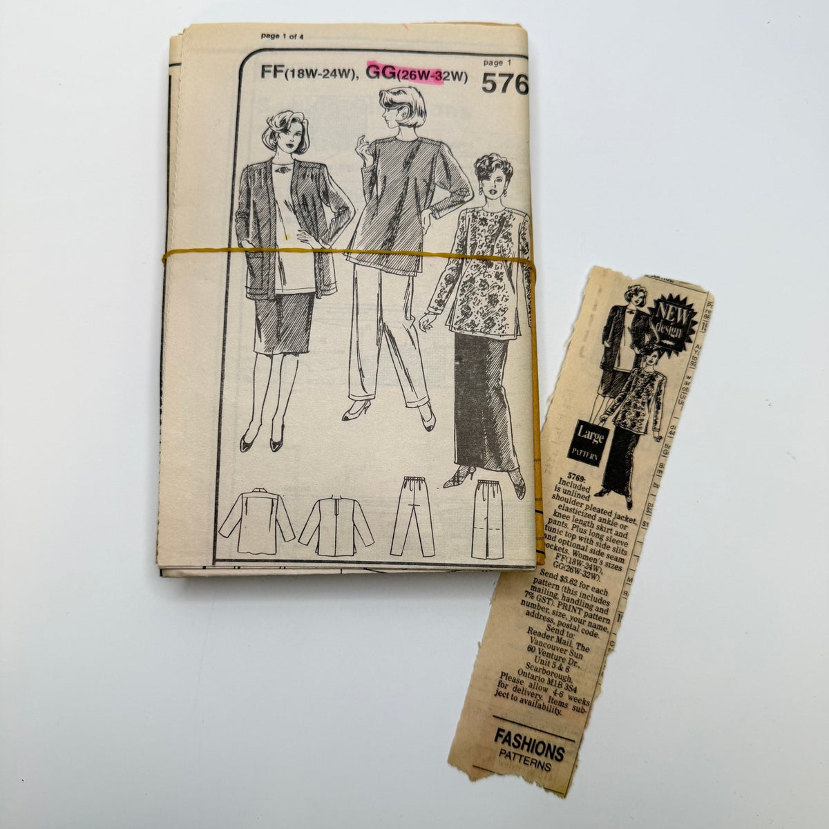 Sewing Pattern - Womenswear - Newspaper Order 5769 - True Deadstock supplies Fabric by private - Sustainable Textile | FABCYCLE