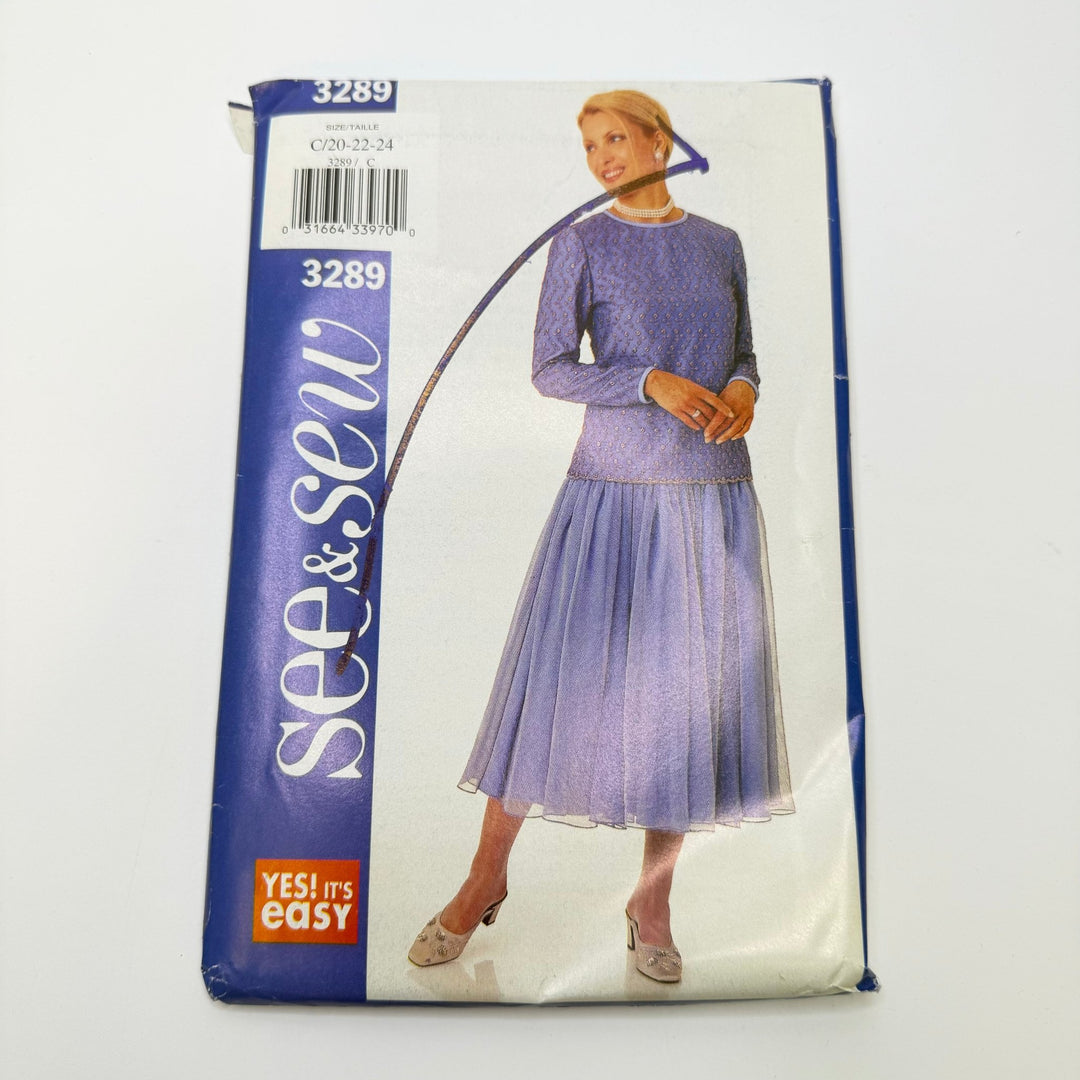 Sewing Pattern - Womenswear - See &amp; Sew 3289 - True Deadstock supplies Fabric by private - Sustainable Textile | FABCYCLE