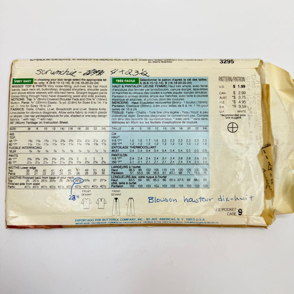 Sewing Pattern - Womenswear - See & Sew 3295 - True Deadstock supplies Fabric by private - Sustainable Textile | FABCYCLE