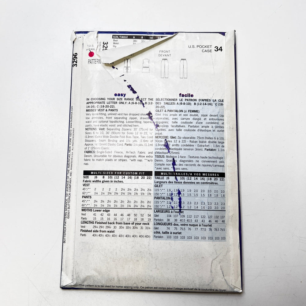 Sewing Pattern - Womenswear - See & Sew 3296 - True Deadstock supplies Fabric by private - Sustainable Textile | FABCYCLE