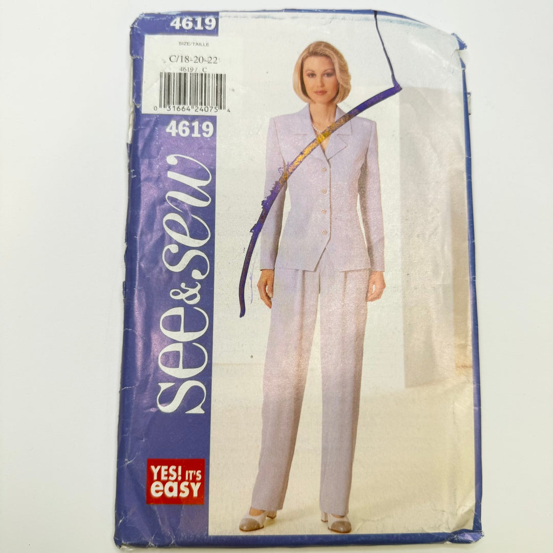 Sewing Pattern - Womenswear - See &amp; Sew 4619 - True Deadstock supplies Fabric by private - Sustainable Textile | FABCYCLE
