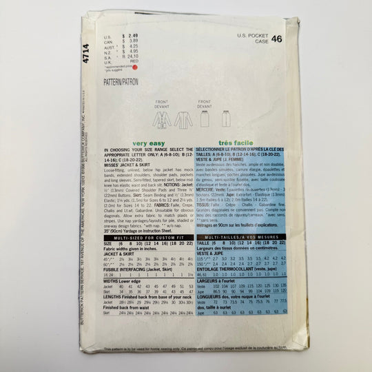 Sewing Pattern - Womenswear - See &amp; Sew 4714 - True Deadstock supplies Fabric by private - Sustainable Textile | FABCYCLE