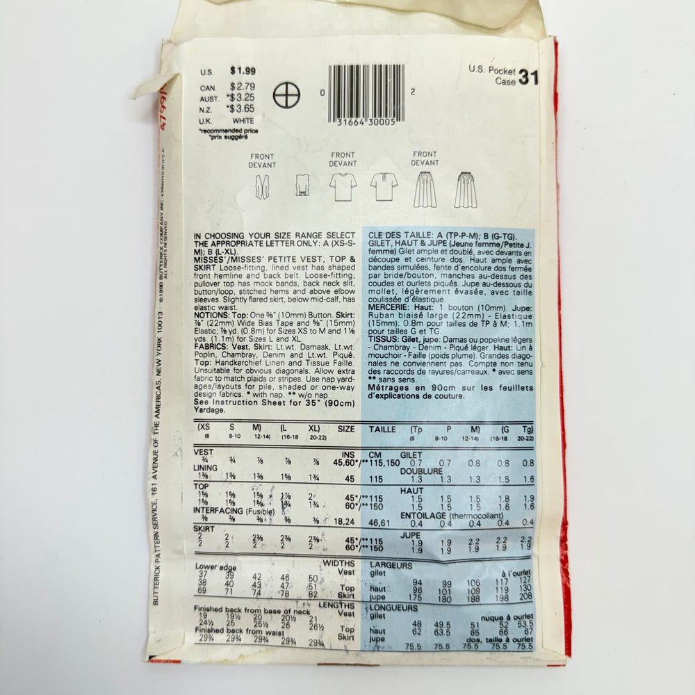 Sewing Pattern - Womenswear - See & Sew 4799 - True Deadstock supplies Fabric by private - Sustainable Textile | FABCYCLE