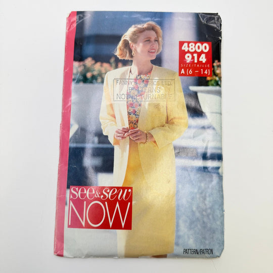 Sewing Pattern - Womenswear - See &amp; Sew 4800/914 - True Deadstock supplies Fabric by private - Sustainable Textile | FABCYCLE