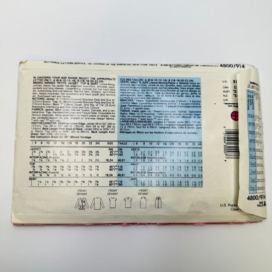Sewing Pattern - Womenswear - See &amp; Sew 4800/914 - True Deadstock supplies Fabric by private - Sustainable Textile | FABCYCLE