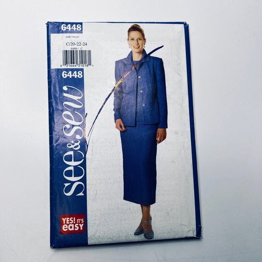 Sewing Pattern - Womenswear - See &amp; Sew 6448 - True Deadstock supplies Fabric by private - Sustainable Textile | FABCYCLE