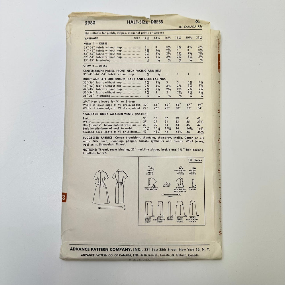 Sewing Pattern - Womenswear - Sew Easy 2980 - True Deadstock supplies Fabric by private - Sustainable Textile | FABCYCLE