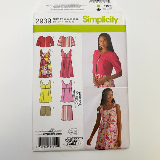 Sewing Pattern - Womenswear - Simplicity 2939 - True Deadstock supplies Fabric by private - Sustainable Textile | FABCYCLE