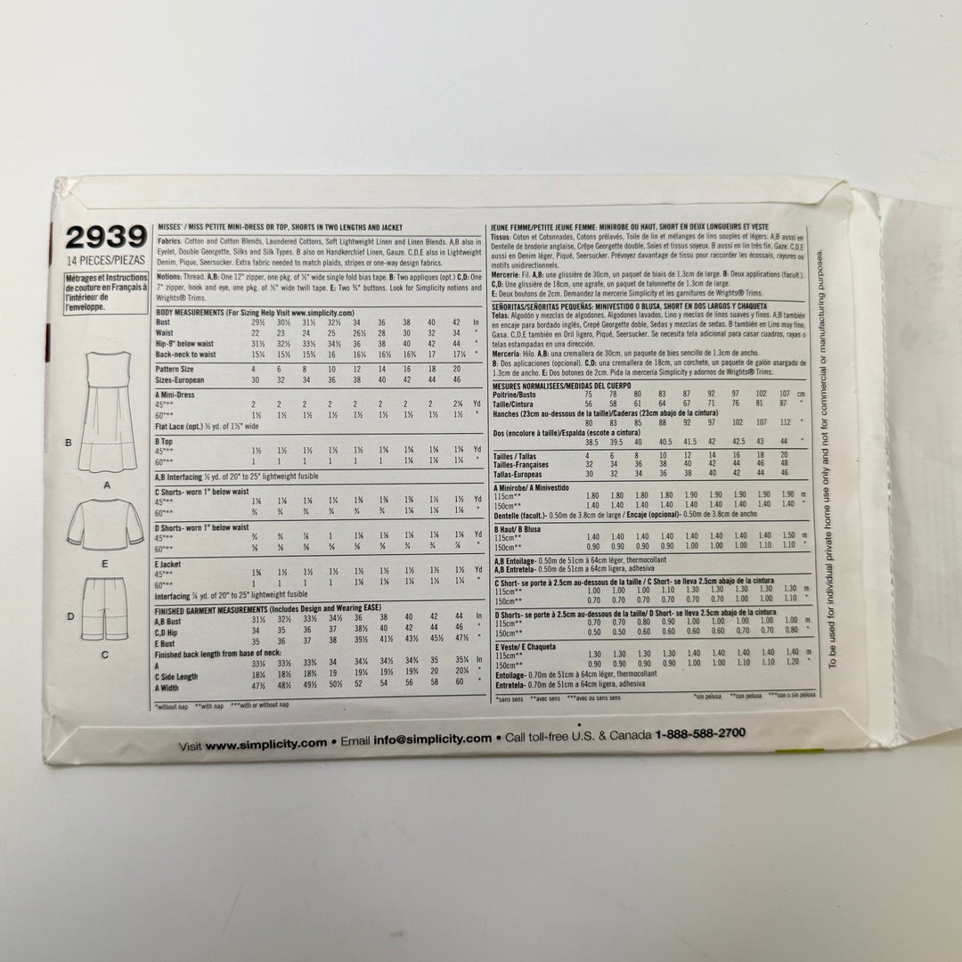 Sewing Pattern - Womenswear - Simplicity 2939 - True Deadstock supplies Fabric by private - Sustainable Textile | FABCYCLE