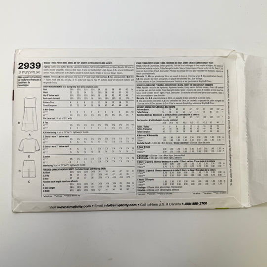 Sewing Pattern - Womenswear - Simplicity 2939 - True Deadstock supplies Fabric by private - Sustainable Textile | FABCYCLE