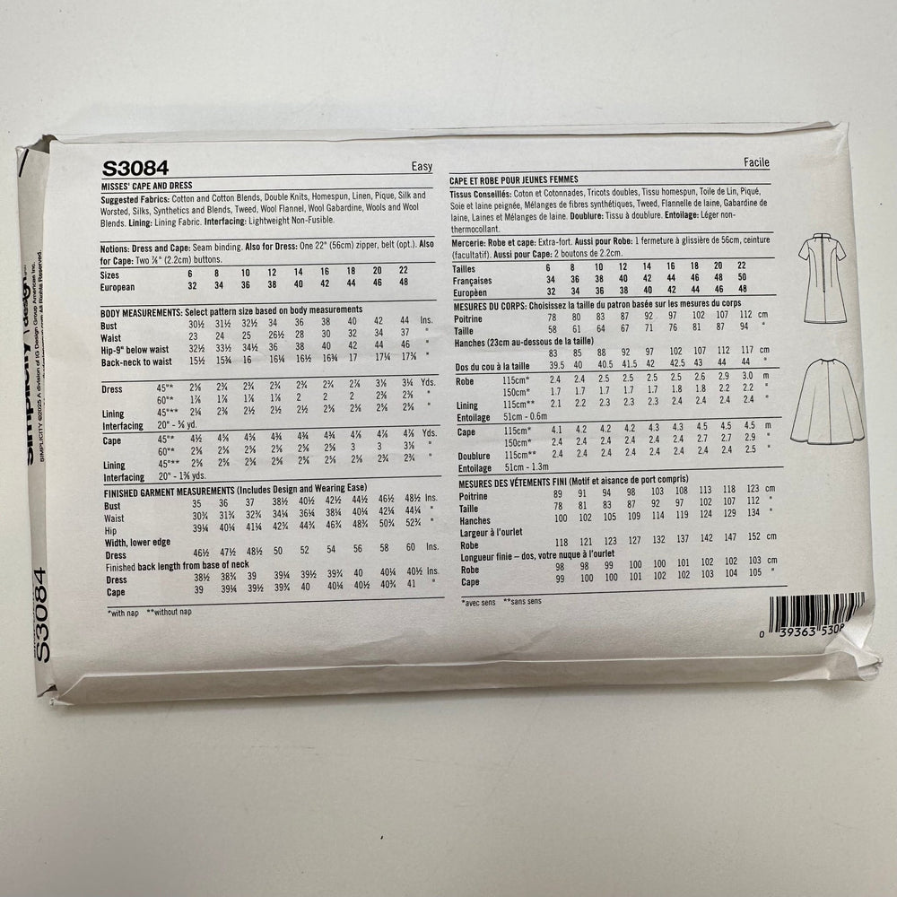 Sewing Pattern - Womenswear - Simplicity 3084 - True Deadstock supplies Fabric by private - Sustainable Textile | FABCYCLE