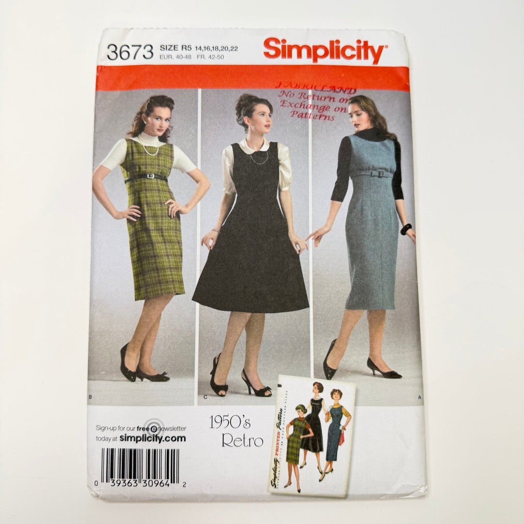 Sewing Pattern - Womenswear - Simplicity 3673 - True Deadstock supplies Fabric by private - Sustainable Textile | FABCYCLE