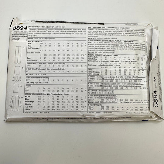 Sewing Pattern - Womenswear - Simplicity 3894 - True Deadstock supplies Fabric by private - Sustainable Textile | FABCYCLE