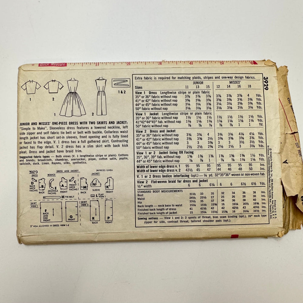 Sewing Pattern - Womenswear - Simplicity 3929 - True Deadstock supplies Fabric by private - Sustainable Textile | FABCYCLE