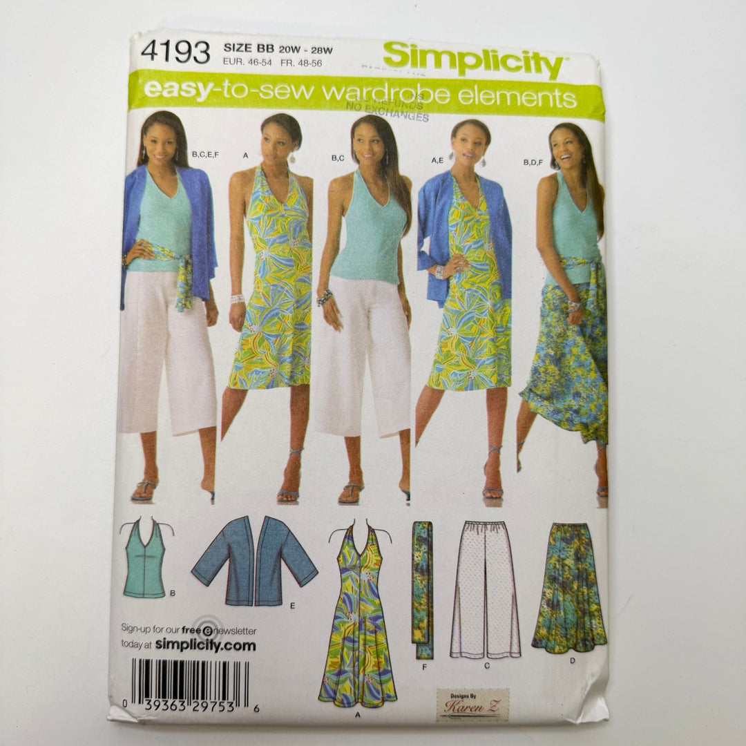 Sewing Pattern - Womenswear - Simplicity 4193 - True Deadstock supplies Fabric by private - Sustainable Textile | FABCYCLE