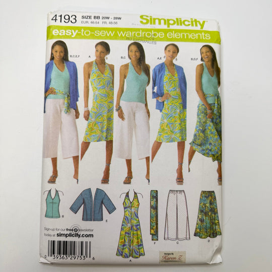 Sewing Pattern - Womenswear - Simplicity 4193 - True Deadstock supplies Fabric by private - Sustainable Textile | FABCYCLE