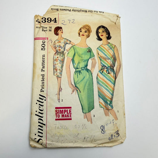 Sewing Pattern - Womenswear - Simplicity 4394 - True Deadstock supplies Fabric by private - Sustainable Textile | FABCYCLE