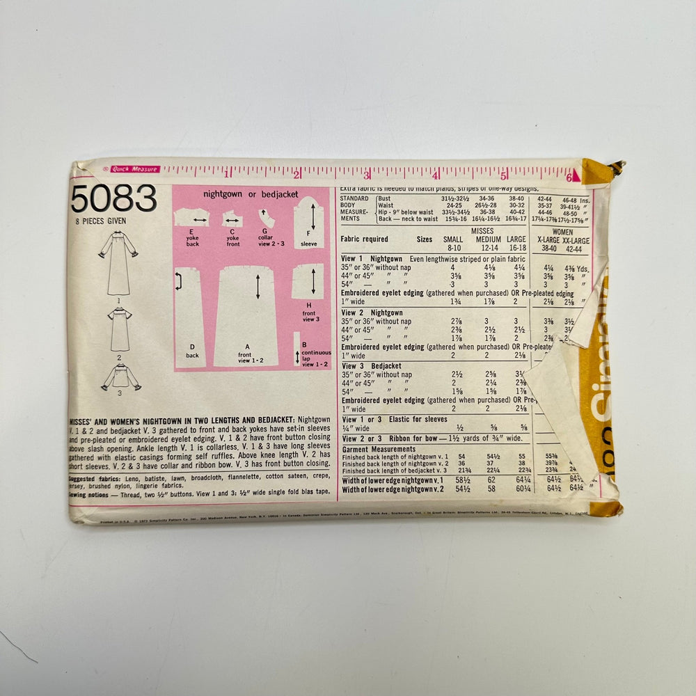 Sewing Pattern - Womenswear - Simplicity 5083 - True Deadstock supplies Fabric by private - Sustainable Textile | FABCYCLE