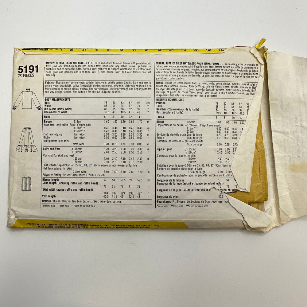 Sewing Pattern - Womenswear - Simplicity 5191 - True Deadstock supplies Fabric by private - Sustainable Textile | FABCYCLE