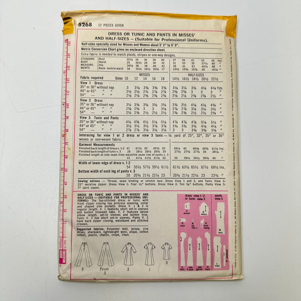 Sewing Pattern - Womenswear - Simplicity 5268 - True Deadstock supplies Fabric by private - Sustainable Textile | FABCYCLE
