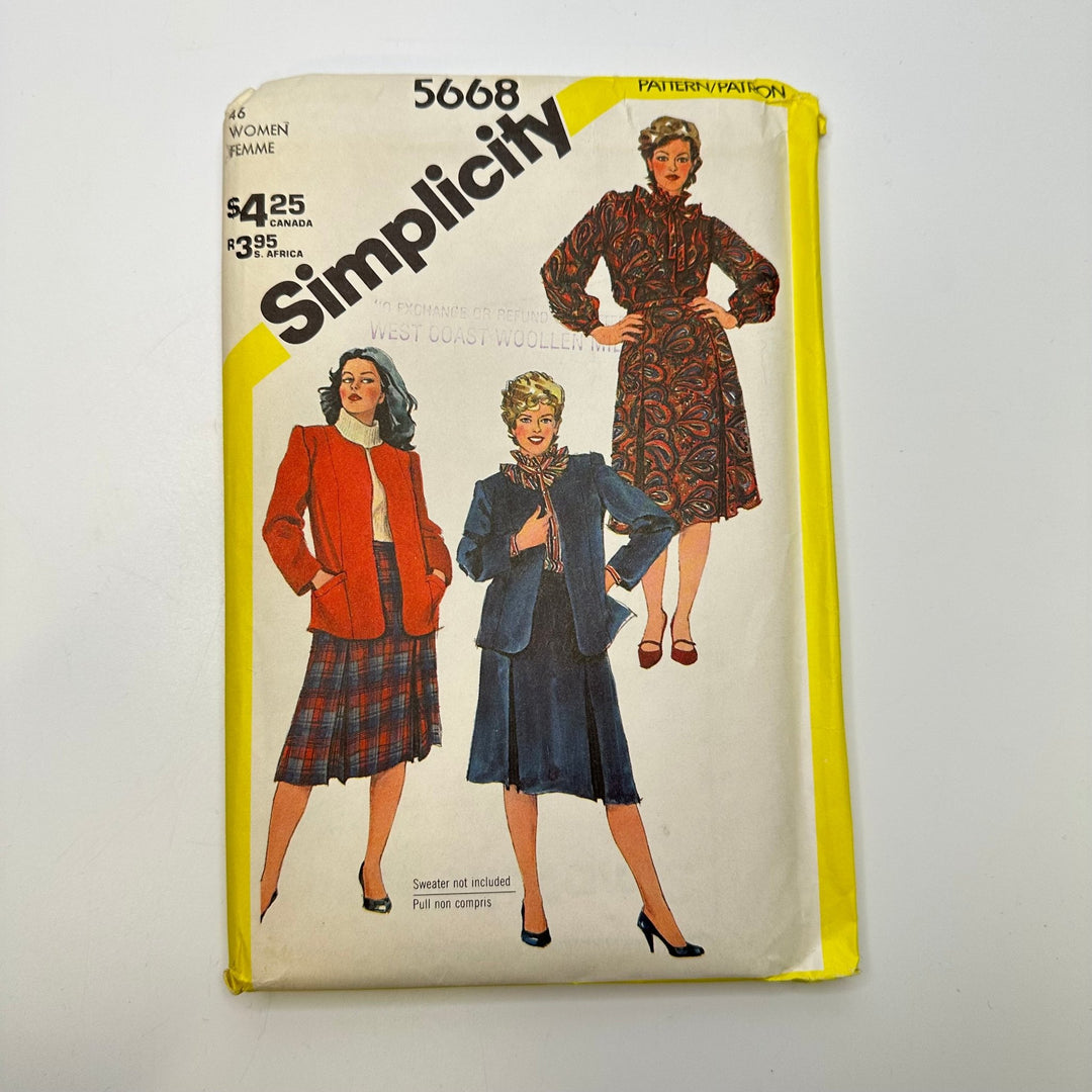 Sewing Pattern - Womenswear - Simplicity 5668 - True Deadstock supplies Fabric by private - Sustainable Textile | FABCYCLE