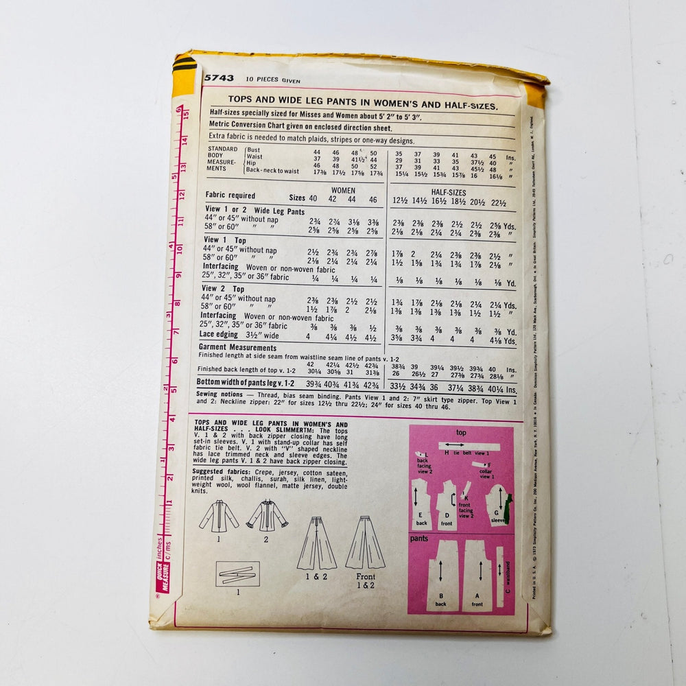 Sewing Pattern - Womenswear - Simplicity 5743 - True Deadstock supplies Fabric by private - Sustainable Textile | FABCYCLE