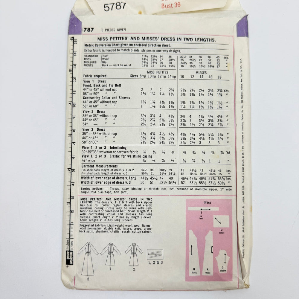 Sewing Pattern - Womenswear - Simplicity 5787 - True Deadstock supplies Fabric by private - Sustainable Textile | FABCYCLE