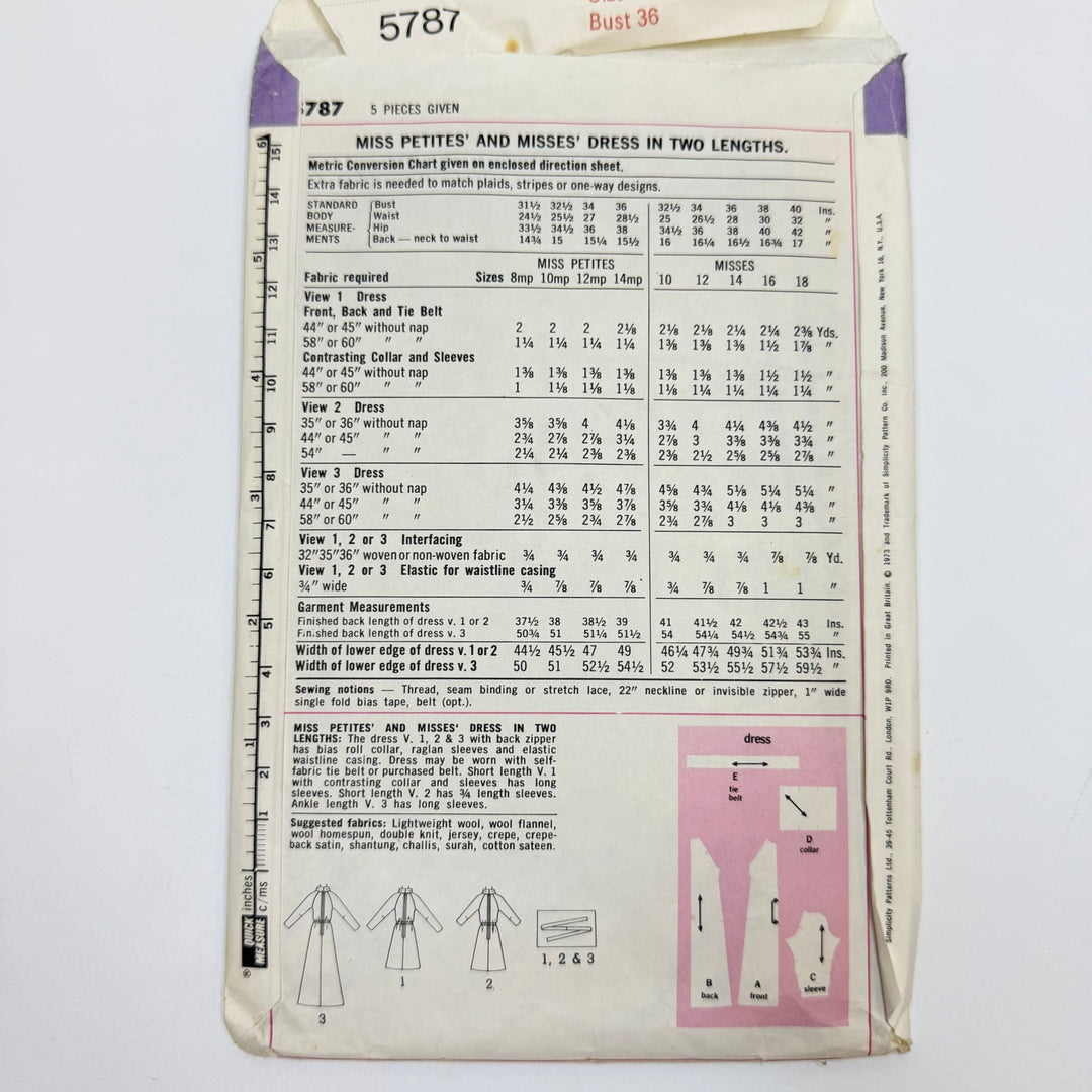 Sewing Pattern - Womenswear - Simplicity 5787 - True Deadstock supplies Fabric by private - Sustainable Textile | FABCYCLE