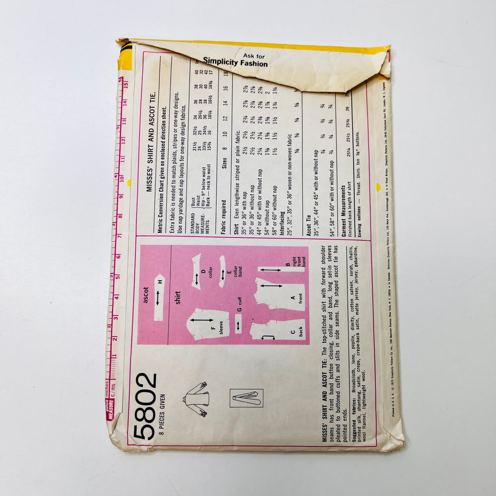 Sewing Pattern - Womenswear - Simplicity 5802 - True Deadstock supplies Fabric by private - Sustainable Textile | FABCYCLE