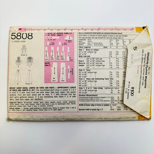 Sewing Pattern - Womenswear - Simplicity 5808 - True Deadstock supplies Fabric by private - Sustainable Textile | FABCYCLE