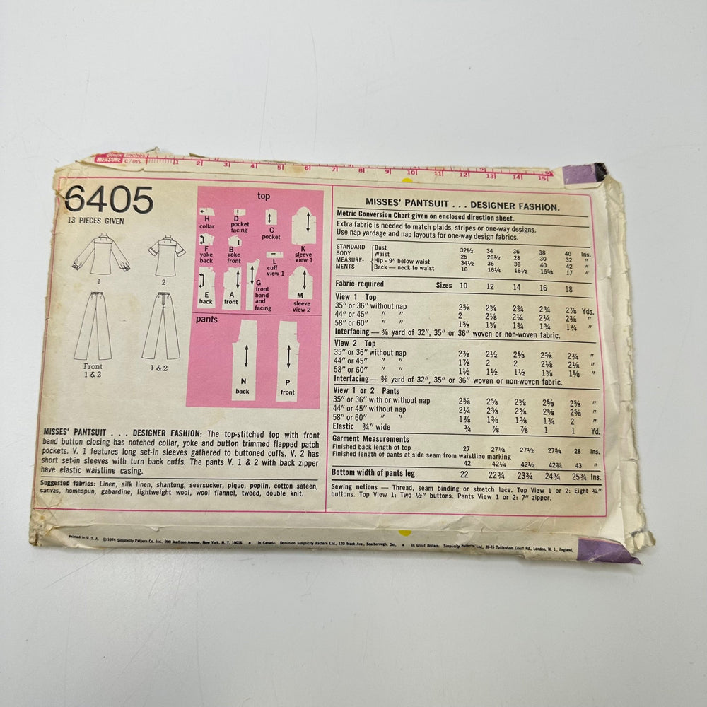 Sewing Pattern - Womenswear - Simplicity 6405 - True Deadstock supplies Fabric by private - Sustainable Textile | FABCYCLE