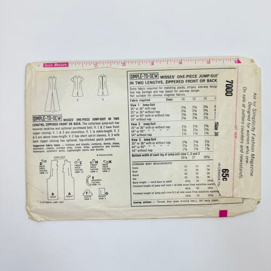 Sewing Pattern - Womenswear - Simplicity 7000 - True Deadstock supplies Fabric by private - Sustainable Textile | FABCYCLE