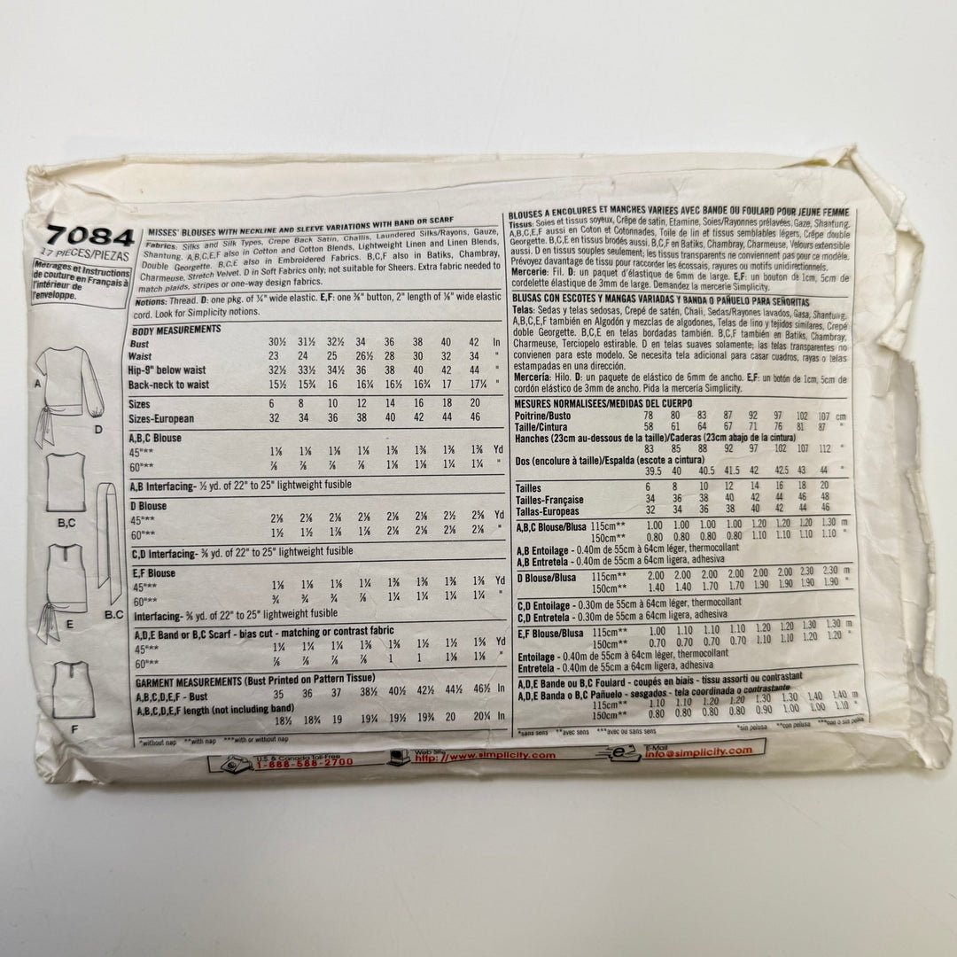 Sewing Pattern - Womenswear - Simplicity 7048 - True Deadstock supplies Fabric by private - Sustainable Textile | FABCYCLE